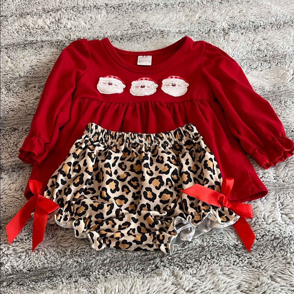SANTA TWO PIECE BLOOMER OUTFIT - 18-24 Month